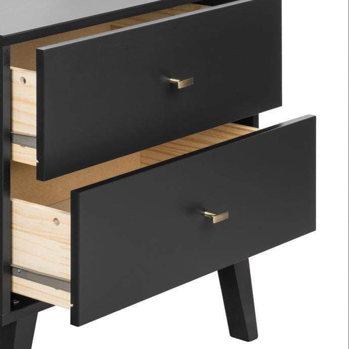 Milo Mid Century Modern 2-drawer Tall Nightstand with Open Shelf - Available in 4 Colours