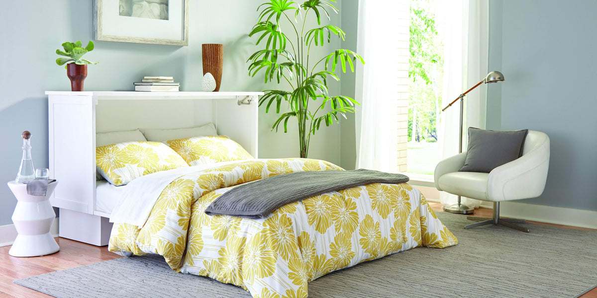 Sleep Chest Madrid Murphy Bed in Brushed White — Wholesale Furniture