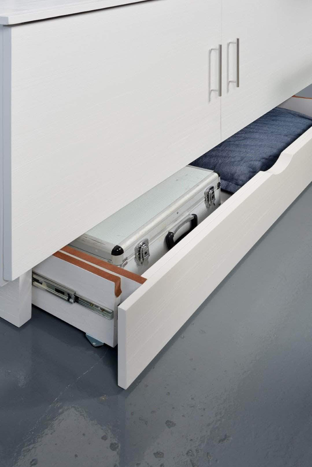 Sleep Chest Madrid Murphy Bed in Brushed White — Wholesale Furniture