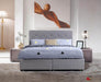 Victoria Grey Tufted Linen Platform Bed with Two Storage Drawers