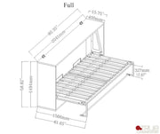 Pending - True Contemporary Heidi Grey Horizontal Murphy Wall Pull Down Bed - Available in 3 Sizes