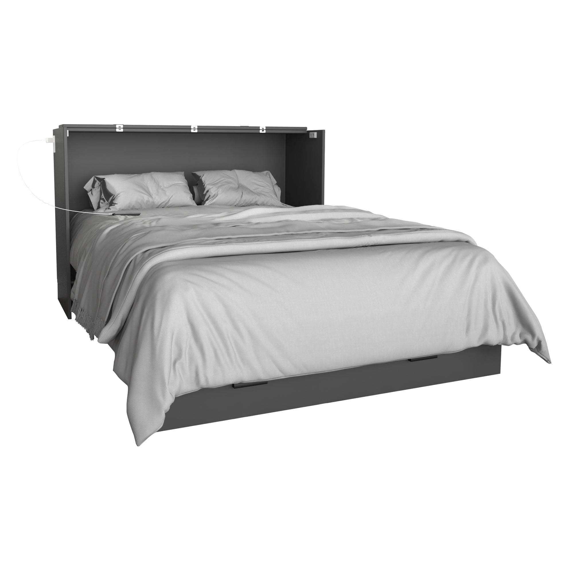 Pending - True Contemporary Hyde Light Grey and Dark Grey Murphy Cabinet Bed with Gel Memory Foam Mattress - Available in 4 Sizes