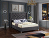 Pending - True Contemporary Queen Belle Grey Linen Tufted Wingback Platform Bed - Available in 2 Sizes