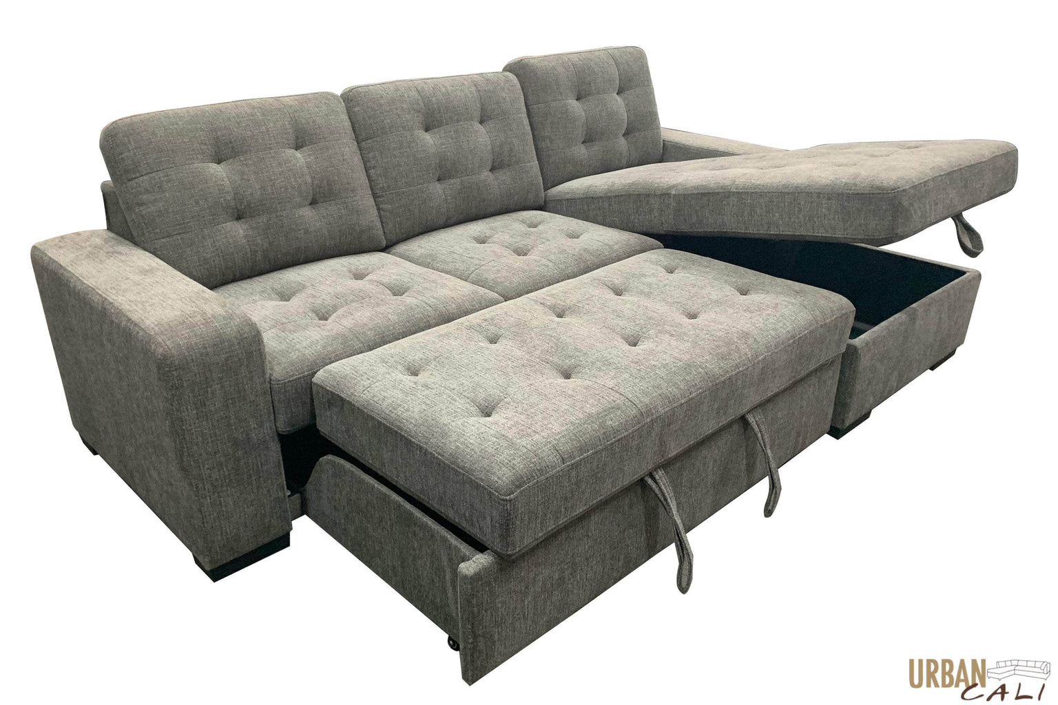 Urban Cali Lancaster UShaped Sleeper Sectional Sofa Bed Canapé Convertible En U Gris