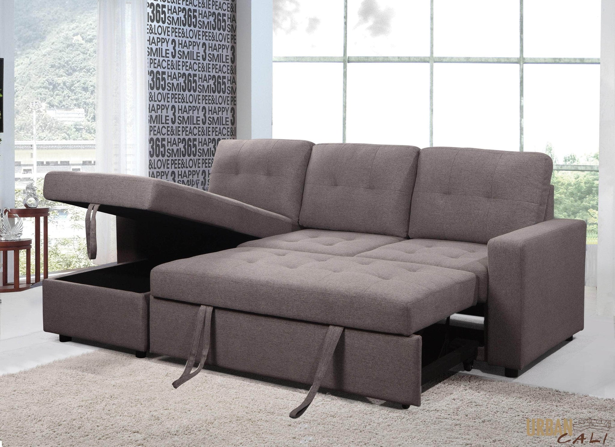 Urban Cali Lancaster UShaped Sleeper Sectional Sofa Bed Canapé