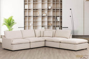Pending - Urban Cali Long Beach Modular L-Shaped Sectional Sofa with Ottoman in Axel Beige