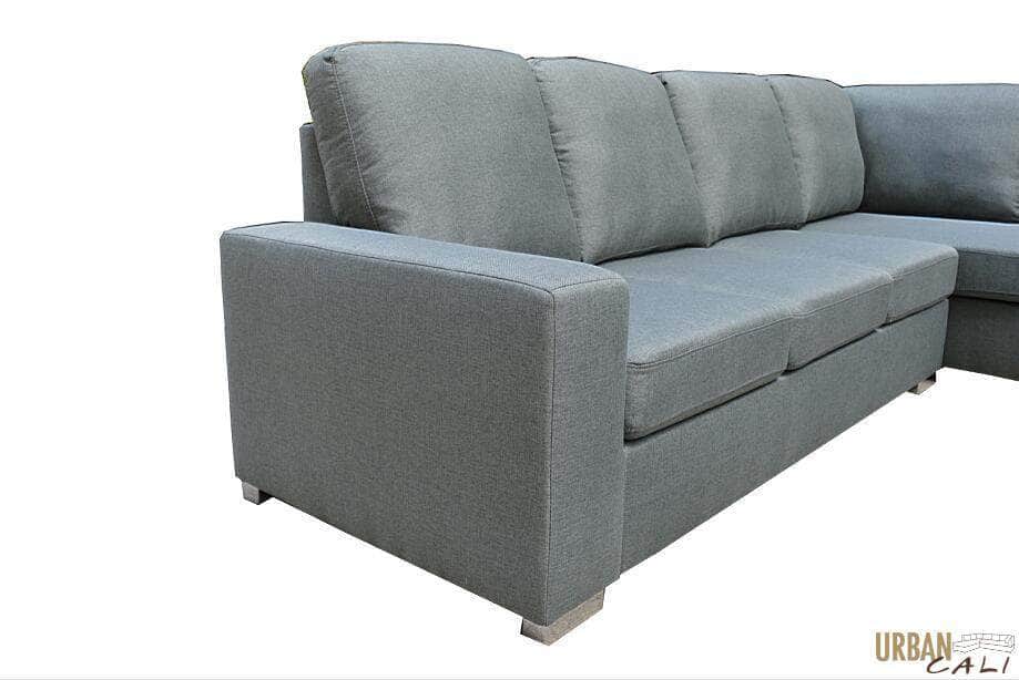 Pending - Urban Cali Ventura Linen Sectional Sofa in Dark Grey