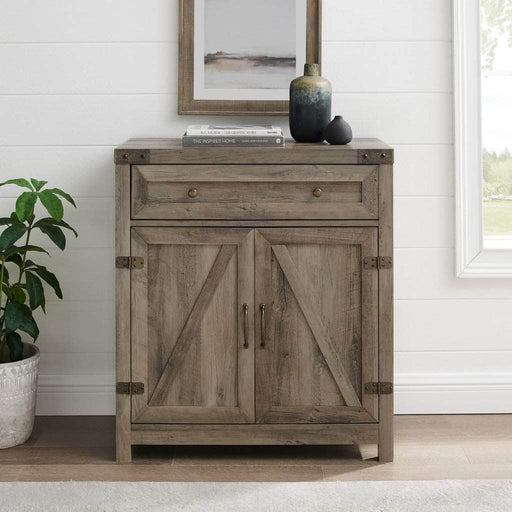Walker Edison Accent Cabinet 30" Farmhouse Barn Door Accent Cabinet - Available in 2 Colours