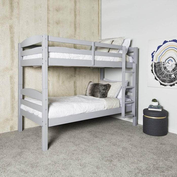 Pending - Walker Edison Bed Grey Solid Wood Twin over Twin Bunk Bed - Available in 6 Colours