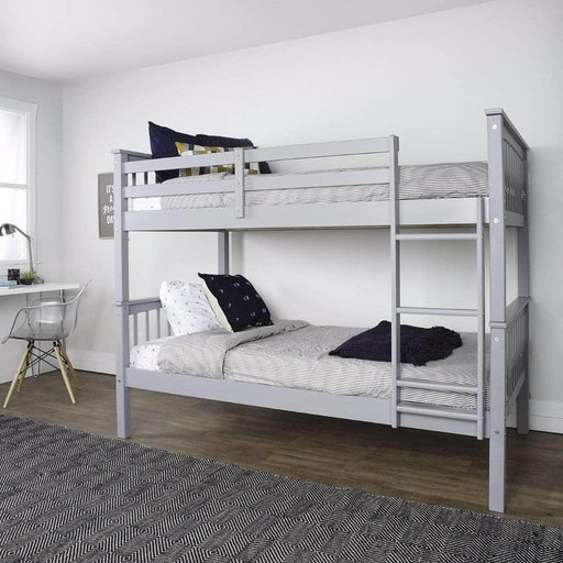 Pending - Walker Edison Bed Grey Solid Wood Twin over Twin Mission Design Bunk Bed - Available in 3 Colours
