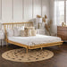Pending - Walker Edison Bed Light Oak Modern Wood Queen Spindle Bed - Available in 3 Colours