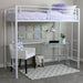 Pending - Walker Edison Bed White Premium Metal Twin Loft Bed - Available in 3 Colours