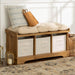 Pending - Walker Edison Bench Barnwood Essential 42" Modern Farmhouse Entryway Storage Bench - Available in 2 Colours