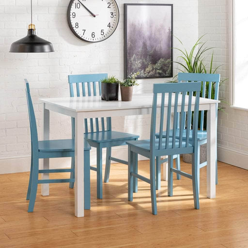 Pending - Walker Edison Blue 5-Piece Modern Dining Set - Available in 3 Colours