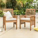 Pending - Walker Edison Chair Brown Acacia Wood Outdoor Patio Chairs with Cushions, Set of 2 - Available in 3 Colours