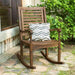 Pending - Walker Edison Chair Dark Brown Solid Acacia Wood Outdoor Patio Rocking Chair - Available in 2 Colours