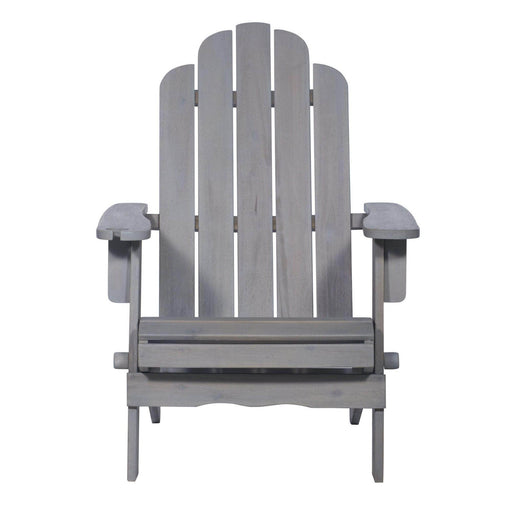 Pending - Walker Edison Chair Patio Wood Adirondack Chair in Gray Wash