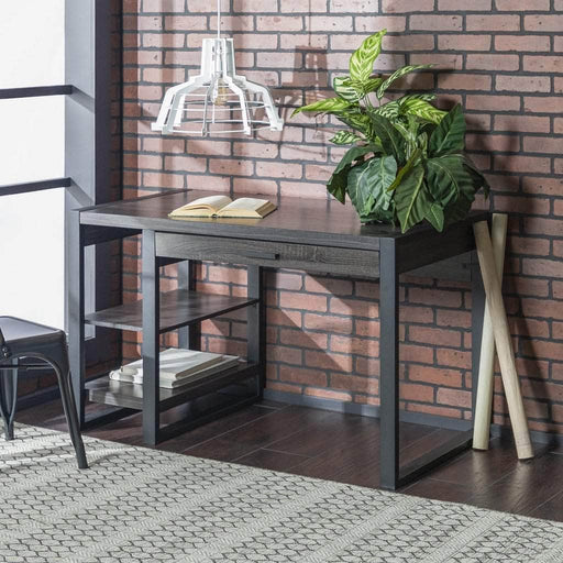 Pending - Walker Edison Desk Charcoal Urban Blend 48" Wood Computer Desk with Power Strip - Available in 2 Colours