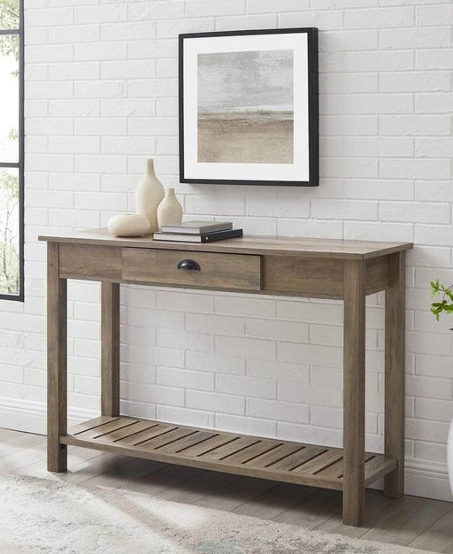 Pending - Walker Edison Entry Table 48" 1 Drawer Country Entry Table - Grey Wash
