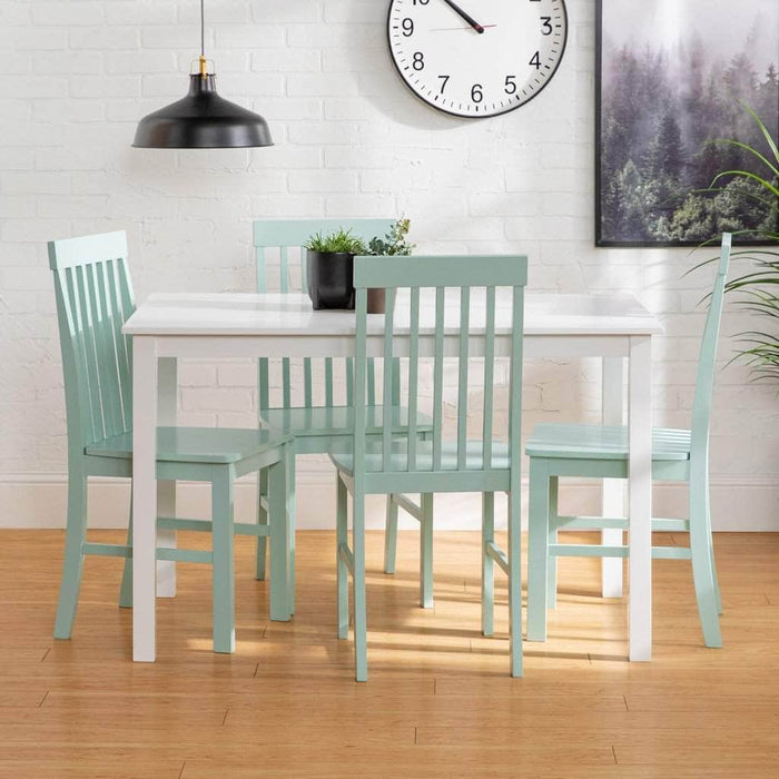 Pending - Walker Edison Green 5-Piece Modern Dining Set - Available in 3 Colours
