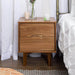 Walker Edison Nightstand Caramel 2 Drawer Groove Handle Wood Nightstand - Available in 3 Colours