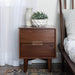Walker Edison Nightstand Walnut 2 Drawer Groove Handle Wood Nightstand - Available in 3 Colours