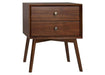 Pending - Walker Edison Nightstand Walnut Mid Century 2 Drawer Solid Wood Nightstand - Available in 2 Colours