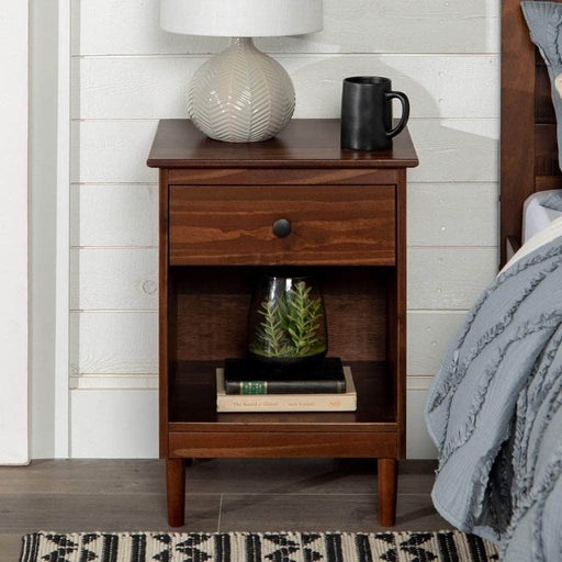 Pending - Walker Edison Nightstand Walnut Modern 1 Drawer Nightstand - Available in 3 Colours