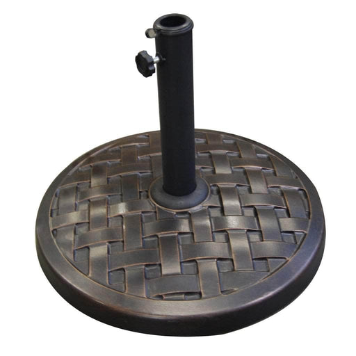 Pending - Walker Edison Round Table Weave Round Outdoor Patio Umbrella Base - Available in 2 Colours