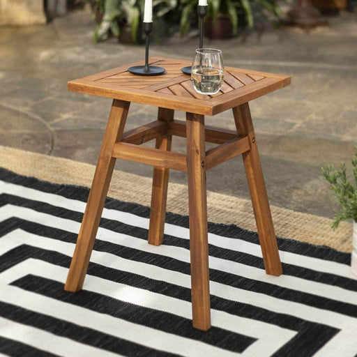 Pending - Walker Edison Side Table Patio Wood Side Table - Available in 2 Colours