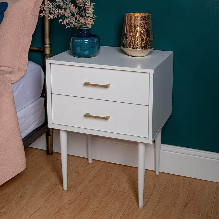 Pending - Walker Edison Side Table White Modern Side Table - Available in 4 Colours