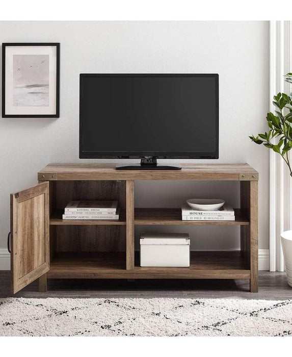 Pending - Walker Edison TV Stand 44" Asymmetrical Barn Door Farmhouse TV Stand - Available in 3 Colours