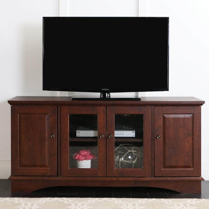Pending - Walker Edison TV Stand Brown 52" Traditional Wood TV Stand - Available in 2 Colours