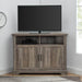 Pending - Walker Edison TV Stand Grey Wash 44" Grooved Door Corner TV Stand - Available in 2 Colours