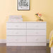 Prepac Astrid 6-Drawer Dresser with Acrylic Knobs, White 