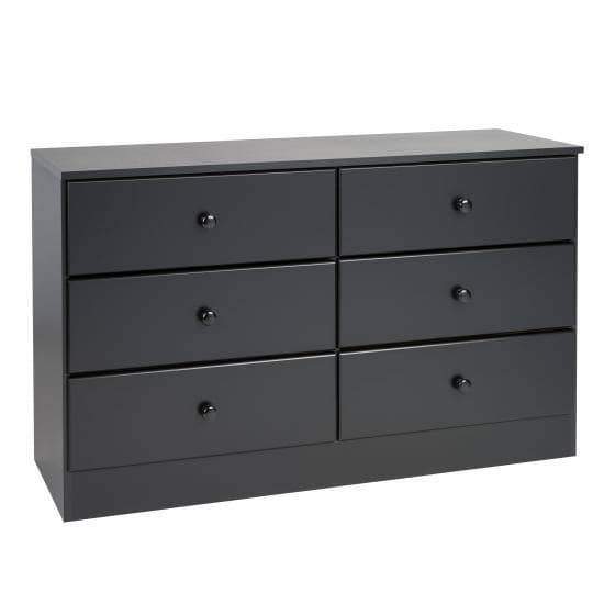 Prepac Astrid Bedroom Collection Black Astrid 6-Drawer Dresser - Multiple Options Available
