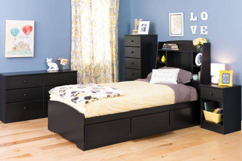 Prepac Astrid Bedroom Collection Black Astrid 6-Drawer Tall Chest - Multiple Options Available