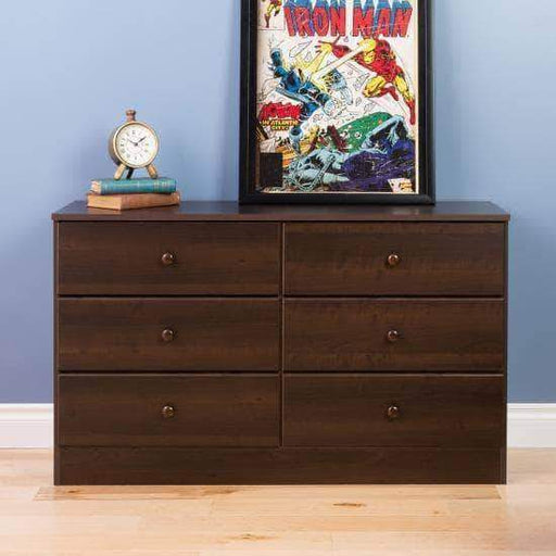 Prepac Astrid Bedroom Collection Espresso Astrid 6-Drawer Dresser - Multiple Options Available