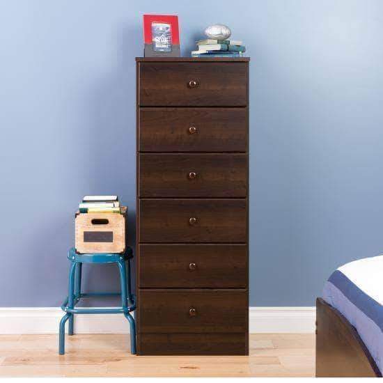 Prepac Astrid Bedroom Collection Espresso Astrid 6-Drawer Tall Chest - Multiple Options Available