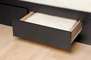Prepac Bed Black Tall Twin Captain's Platform Storage Bed with 6 Drawers - Multiple Options Available