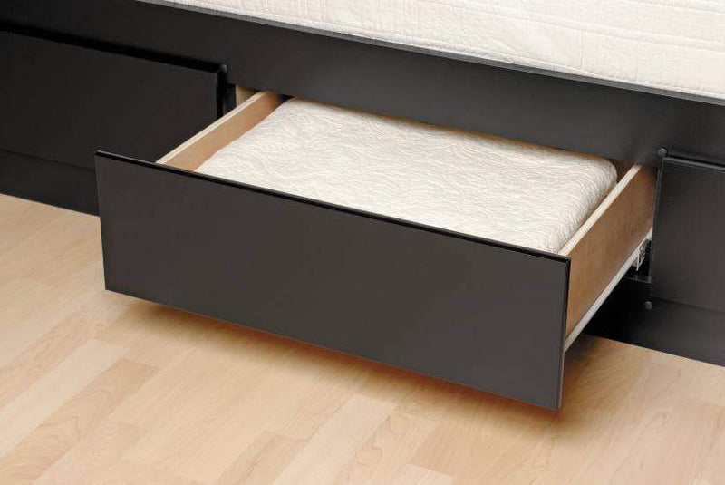 Prepac Bed Black Tall Twin Captain's Platform Storage Bed with 6 Drawers - Multiple Options Available