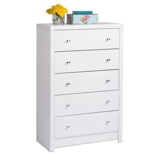 Prepac Calla Bedroom Collection White Calla Five Drawer Chest - Multiple Options Available