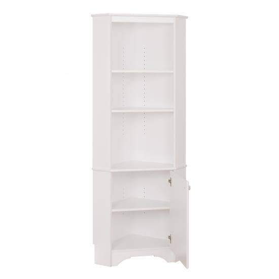 Prepac Elite Home Storage Collection Elite White Tall One Door Corner Storage Cabinet