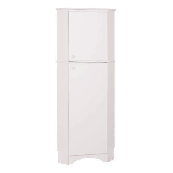 Prepac Elite Home Storage Collection White Elite Tall Two Door Corner Storage Cabinet - Multiple Options Available