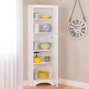 Prepac Elite Home Storage Collection White Elite Tall Two Door Corner Storage Cabinet - Multiple Options Available