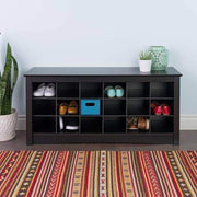 Prepac Entryway Black 18 Shoe Cubbie Bench - Multiple Options Available