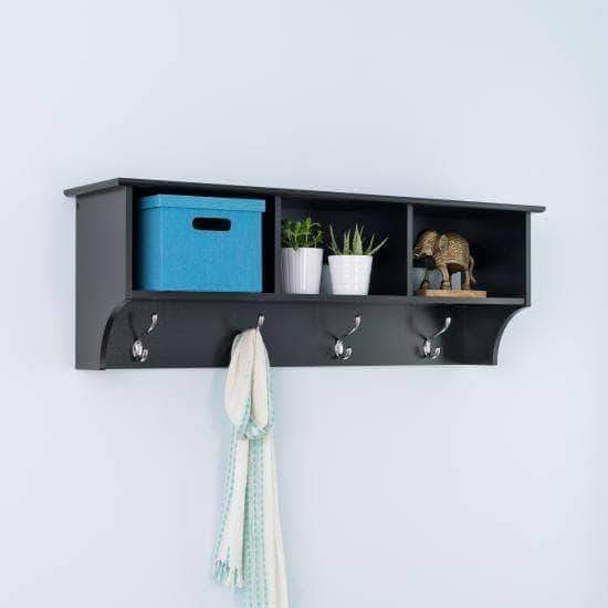 Prepac Entryway Black 48 Inch Wide Hanging Entryway Shelf - Multiple Options Available