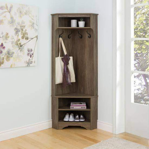 Prepac Entryway Drifted Grey Corner Hall Tree - Multiple Options Available