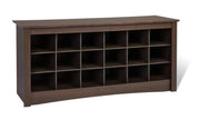 Prepac Entryway Espresso 18 Shoe Cubbie Bench - Multiple Options Available