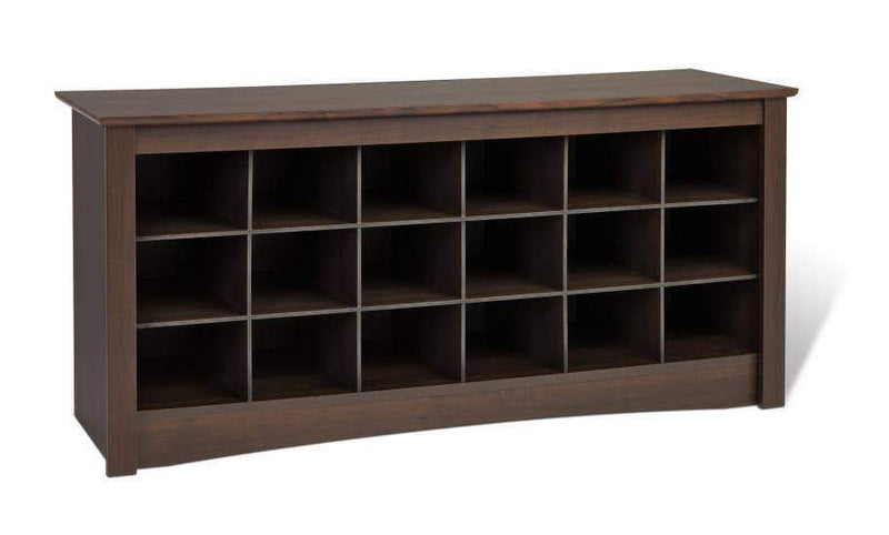Prepac Entryway Espresso 18 Shoe Cubbie Bench - Multiple Options Available